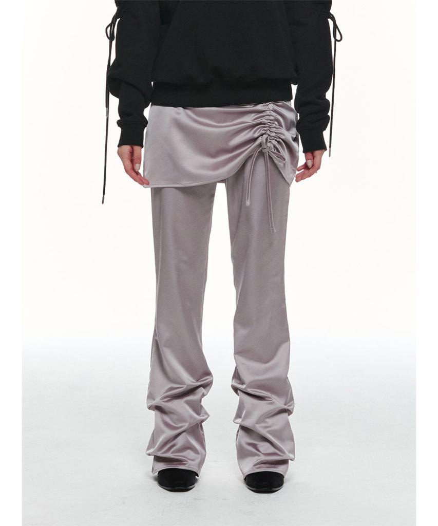 THREE TO EIGHTY Satin Set-Up Skirt- Pants (Lavender)