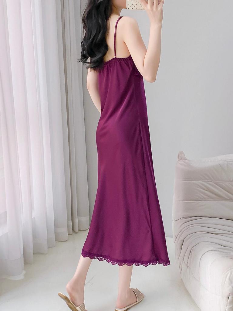 Vestaglia con Spalline Sottili in Seta di Ghiaccio - Sexy Accappatoio da Sposa per Primavera/Estate