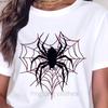 Νέα Γυναικεία Βασική Μπλούζα T-Shirt, Casual Εφαρμογή, Κοντομάνικη, Στρογγυλή Λαιμόκοψη, Με Σχέδιο Αράχνης, Ευέλικτη, Κορυφή με Σχέδιο Ιστός Αράχνης και Καρδιά για Καθημερινή Χρήση
