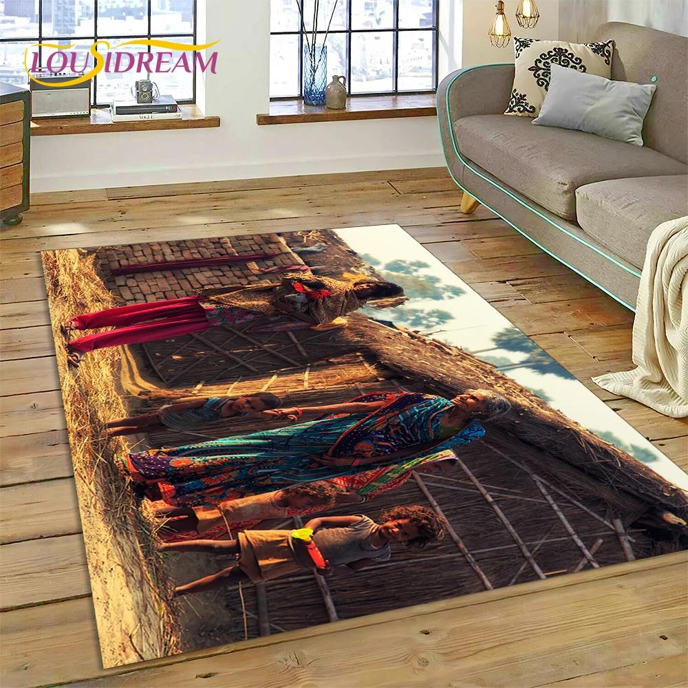 Cartoon Africa Ethiopian Custom Painting Art Carpet Rug for Bedroom Living Room Home Sofa Decoration,kids Large Decor Floor Mat