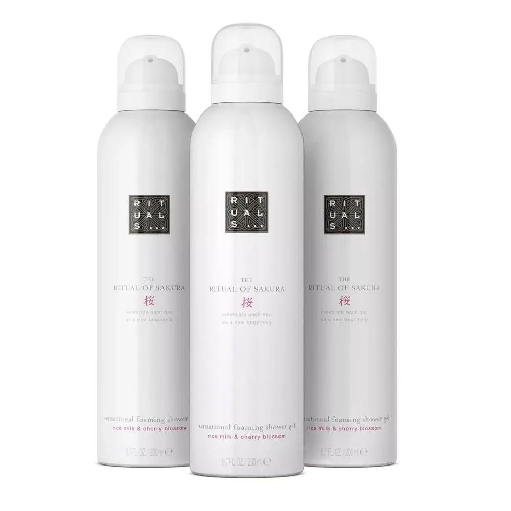 RITUALS Нидерланды Молоко Риса Цветок Вишни Вспенивающийся Гель для Душа 200 мл x 3 бутылки