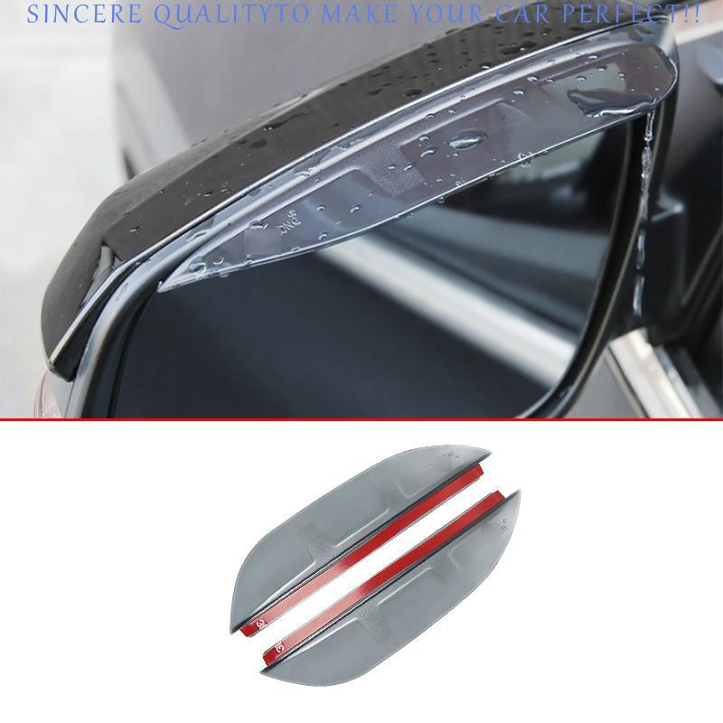 Black Rear View Mirror Sun Rain Guard Trim 2pcs For Toyota Highlander 2020-2023