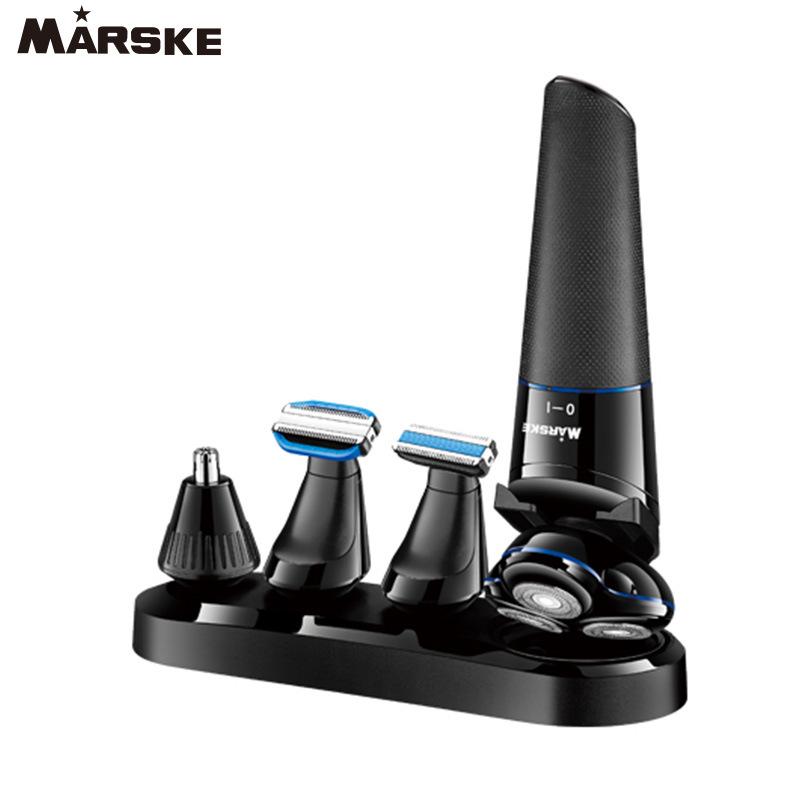 Five-in-One Rechargeable Electric Shaver: Three-Head Razor & Nose Hair, Sideburn Trimmer USB Charging чёрный