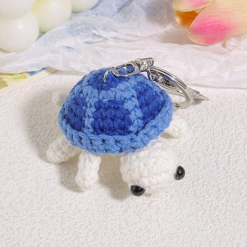 Cute Crochet Turtle Plush Keychain Handmade Mini Pendant For Backpack Bag Car Keys Home Desk Decor Gift Accessory