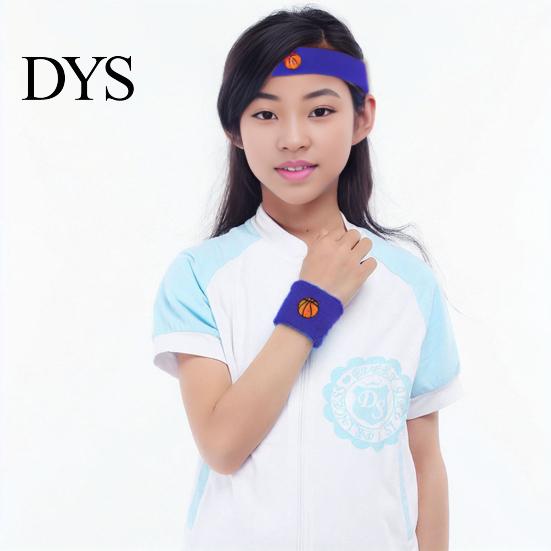 Sports Headband 1 Set Kids Wristband Ball Embroidery Stretch Breathable High Elasticity Sweat Absorbing Boys Girls Knitted Basketball Volleyball Wrist