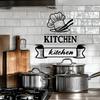 Creative Kitchen Chef's Hat and Tableware Patterns, Kitchen Wall Decoration Stickers, Self-adhesive Kitchen Stickers