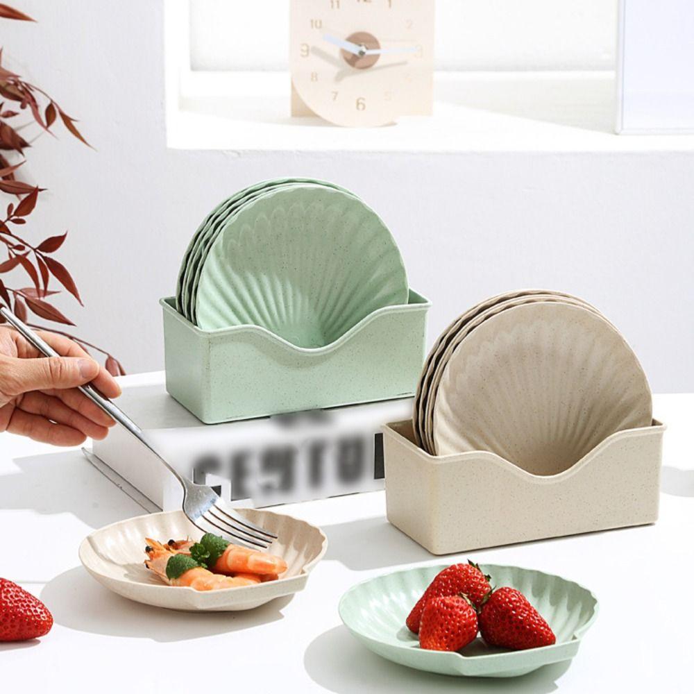 10PCS Nordic Style Snack Tray Microwave-safe Dessert Plate Creative Fruit Plate Nut