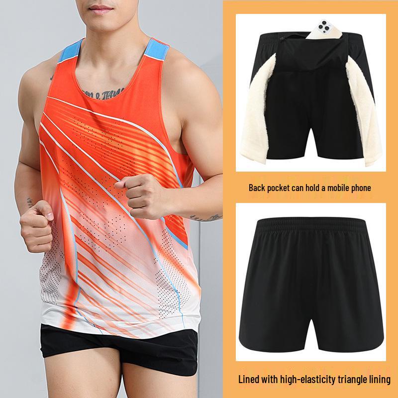 Unisex Quick-Dry Track & Field Running Vest Set for Marathon, PE Tests, Competitions & Training