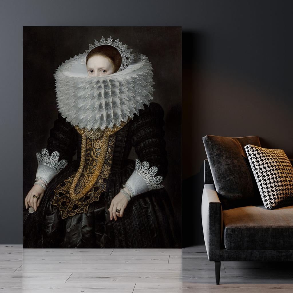 Canvas Painting Portrait Corset Lace