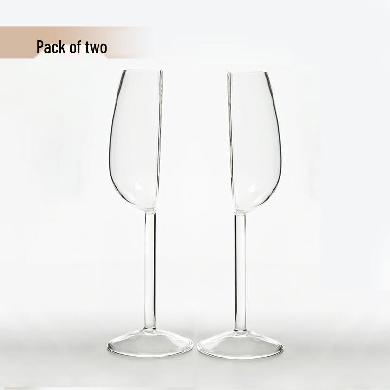 Elegant Half-Cup Champagne Flutes, Set of 2