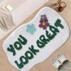 Cartoon Letter Imitation Cashmere Floor Mat for Home Use, Dirt Resistant Floor Mat for Bathroom, Absorbent Foot Mat