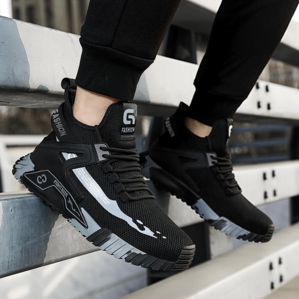 Steel Toe Anti-smash  Anti-puncture Safety Shoes Men Lightweight Slip Resistant Work Shoes Comfortable Breathable Work Boots Men