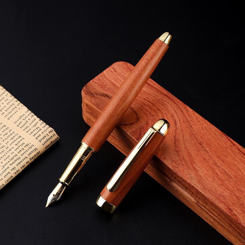 Brass Sandalwood Pen, Students Can Use Practice Pen, Business Office Can Change Ink Bag Pen Lettering