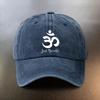 A Washed Hat with  And Just Breathe Text Everyday Sunshade Baseball Cap Fashionable CoupleS MustHave Hat Yoga Meditation