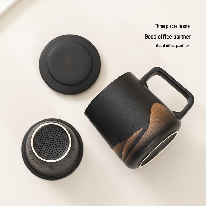 TLAKEHO Ceramic Tea Infuser Cup with Lid