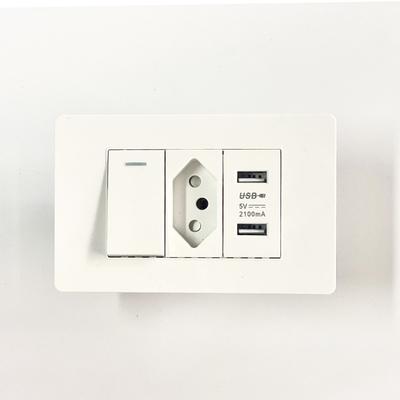 Brazil US Standard Wall Socket USB Type C 20A Latin America Mexico Power Outlet