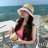 Shade Sun Caps Rainbow Straw Hat Weave Beach Fisherman Hat Sweet Sunscreen Bucket Hat  Travel