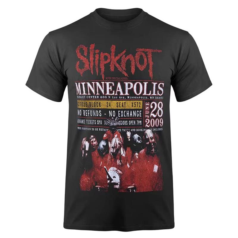 Tričko Slipknot s čárovým kódem Bavlněné Grafické Tričko Pánské Dámské Letní Streetwear Top Gotické Bavlněné Oversized Trička