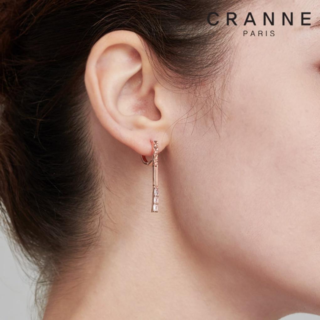 14K Square Cut Drop One-Touch Earrings (Gold Filled) C24EGF138