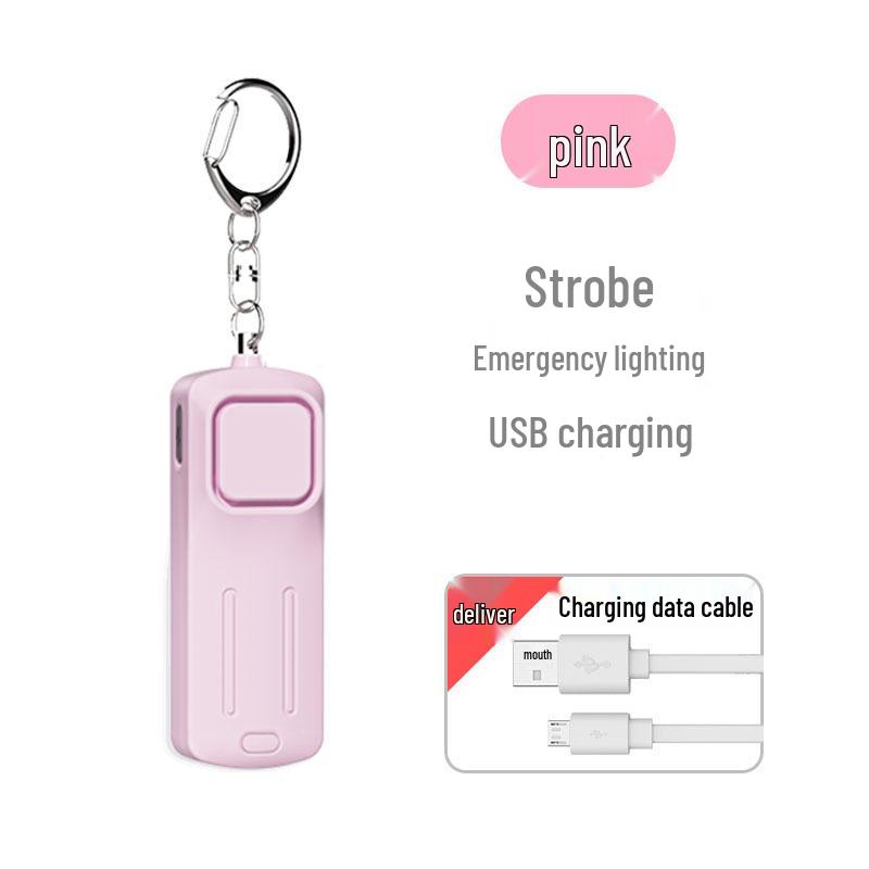 LED Rechargeable Personal Outdoor Alarm with Night Warning Light for Child Self-Defense