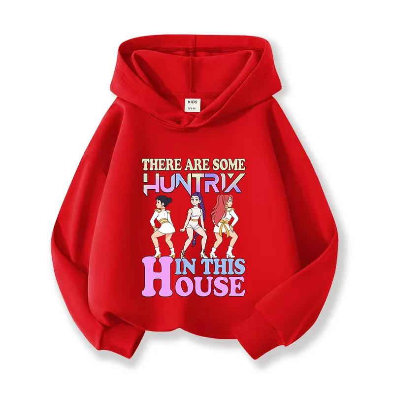 KPop Devil Hunter Huntrix Printed Short Hoodie Children s Casual Fashion Sports Hoodie 160