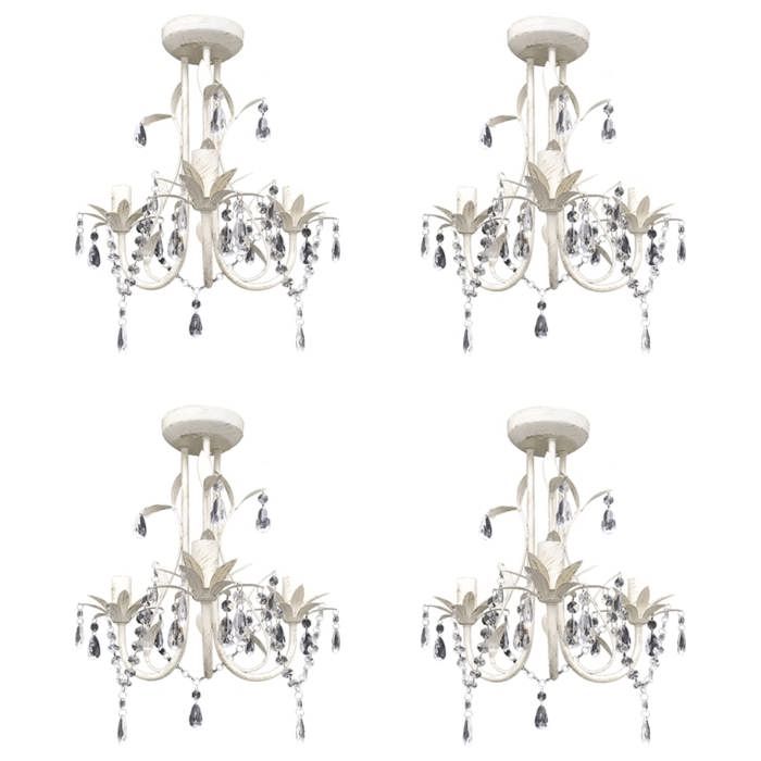 VidaXL 4x Crystal Pendant Chandeliers Ceiling Light Hanging Lamp Luminaire Lighting Living Room Dining Room Sitting Room 278739