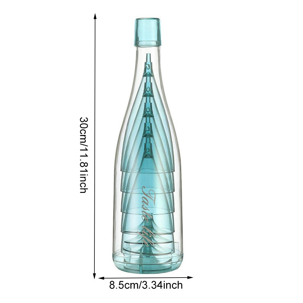 5Pcs Plastic Champagne Wine Glasses with Storage Bottles Clear Wine Glasses Champagne Glasses for Home Daily Life Party Birthday