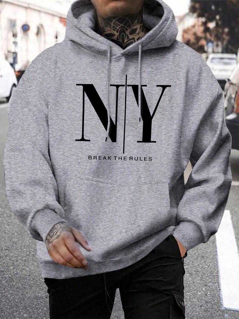 Break The Rules Yes No Design Men Hoody Loose All-Match Hoodies Casual Man Fleece Hoodie Pocket Multicolor Male Pullover