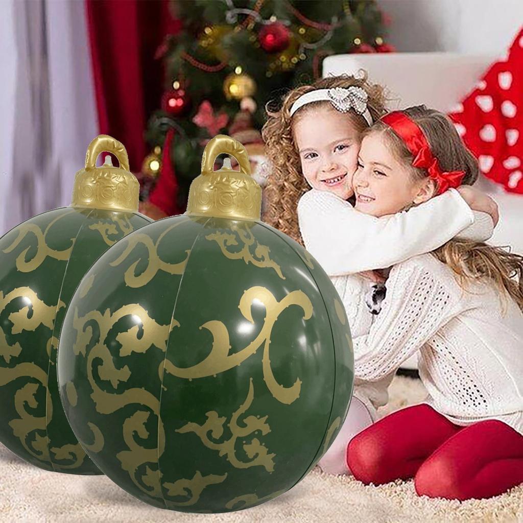 Christmas Decors Ball  23.6 Inch Decoration Ball Outdoor Christmas PVC Inflatable Decorated Ball For Home Christmas Decor