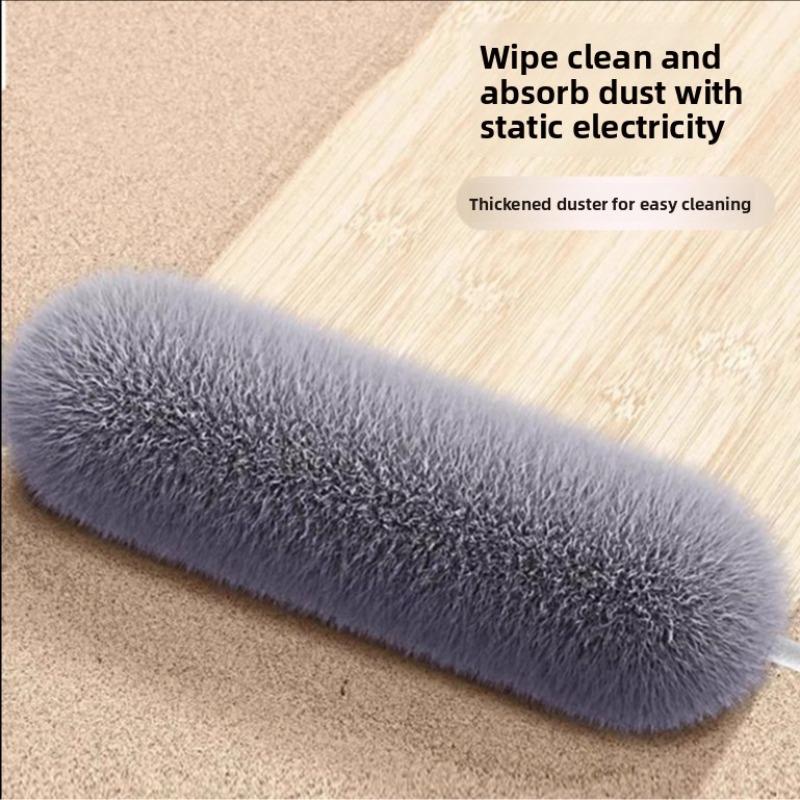 Feather Duster Retractable Long Rod Electrostatic Dust Duster Dust Sweep Electrostatic Adsorption Dust Brush Chicken Feather Duster Can wipe 1 meters