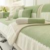 Splicing White Edging Sofa Cover for Living Room Small Plaid Corduroy Sofa Mat Towel Non-Slip Sofa Cover Couch Cushion Slipcover