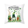 St. Patrick's Day Pillow Case Green Four-leaf Clover National Day Peach Skin Print Pillow Gift