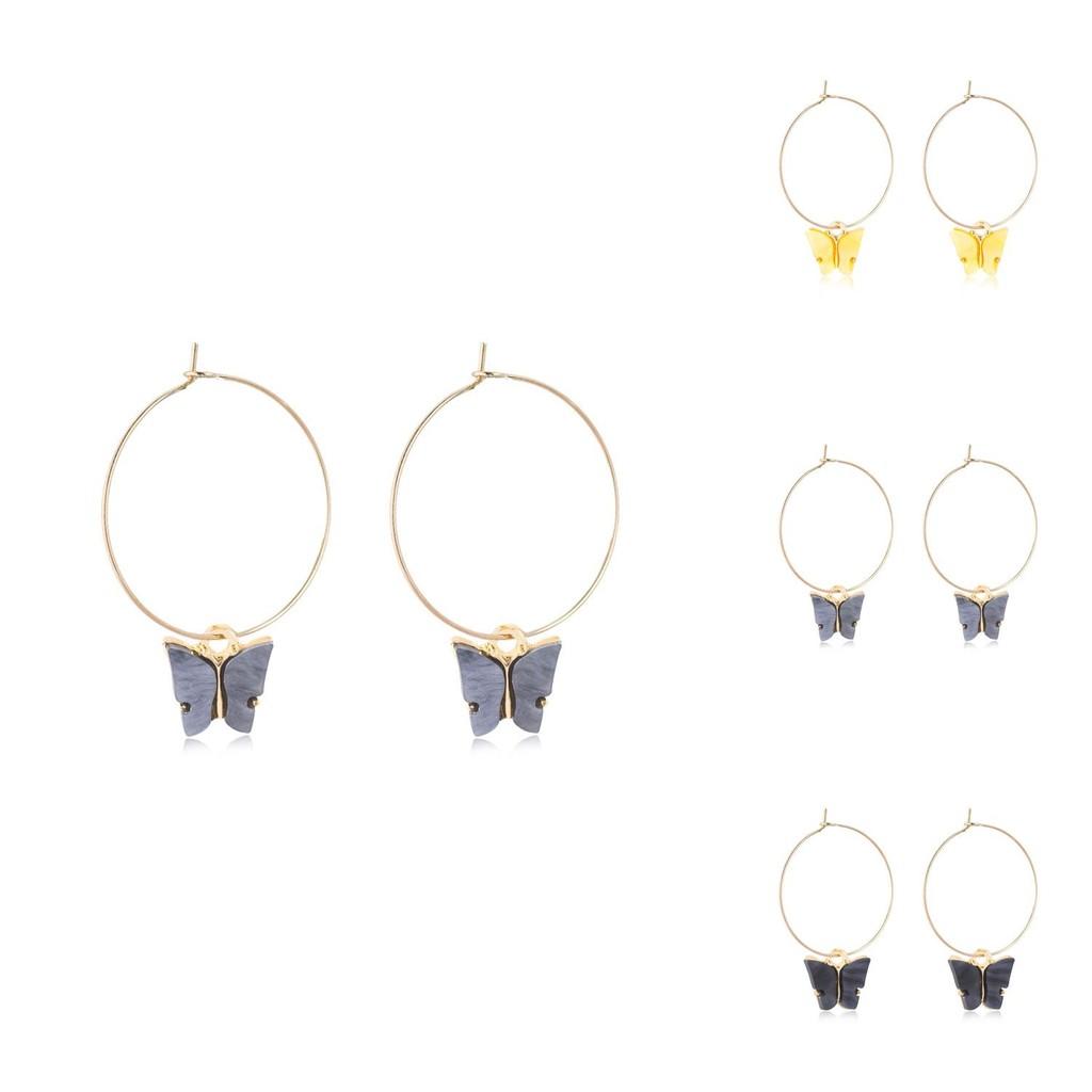 Trendy European And American Style Butterfly Hoop Earrings For Women