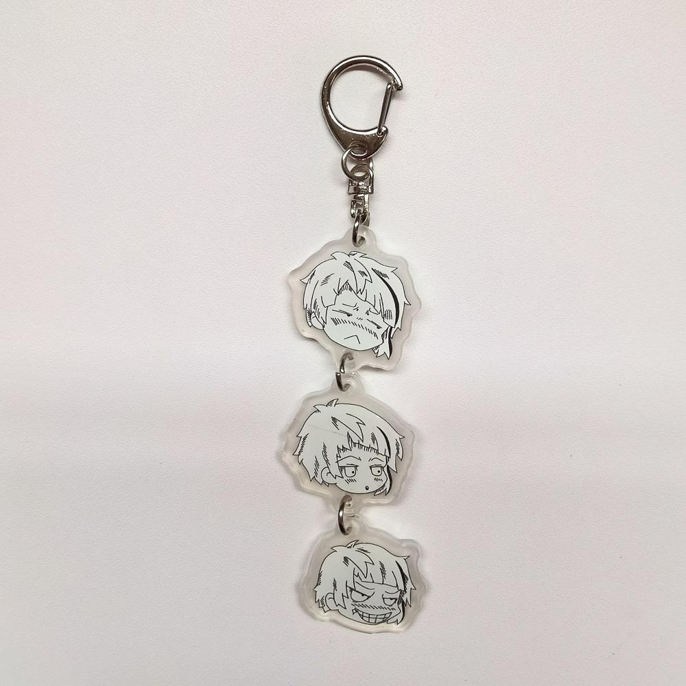 

Anime Keychain tray Dogs Arcylic sushi Nakajima Dazai Flower Key Chain Women Men Accessories Pouch Pendant Chaveio Gifts