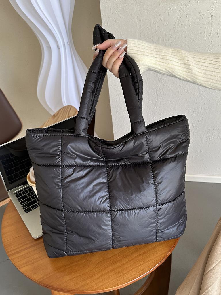 Pu Quilted Square Shoulder Bag For Women With Large Capacity And Urban Style