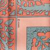 [USED]HERMES Carre EARLY Salmon Pink and Other [Excellent Condition] Scarf, 90, AMERICA, 100% Silk, Colors. Luxury, Popular, Rare, Brand.