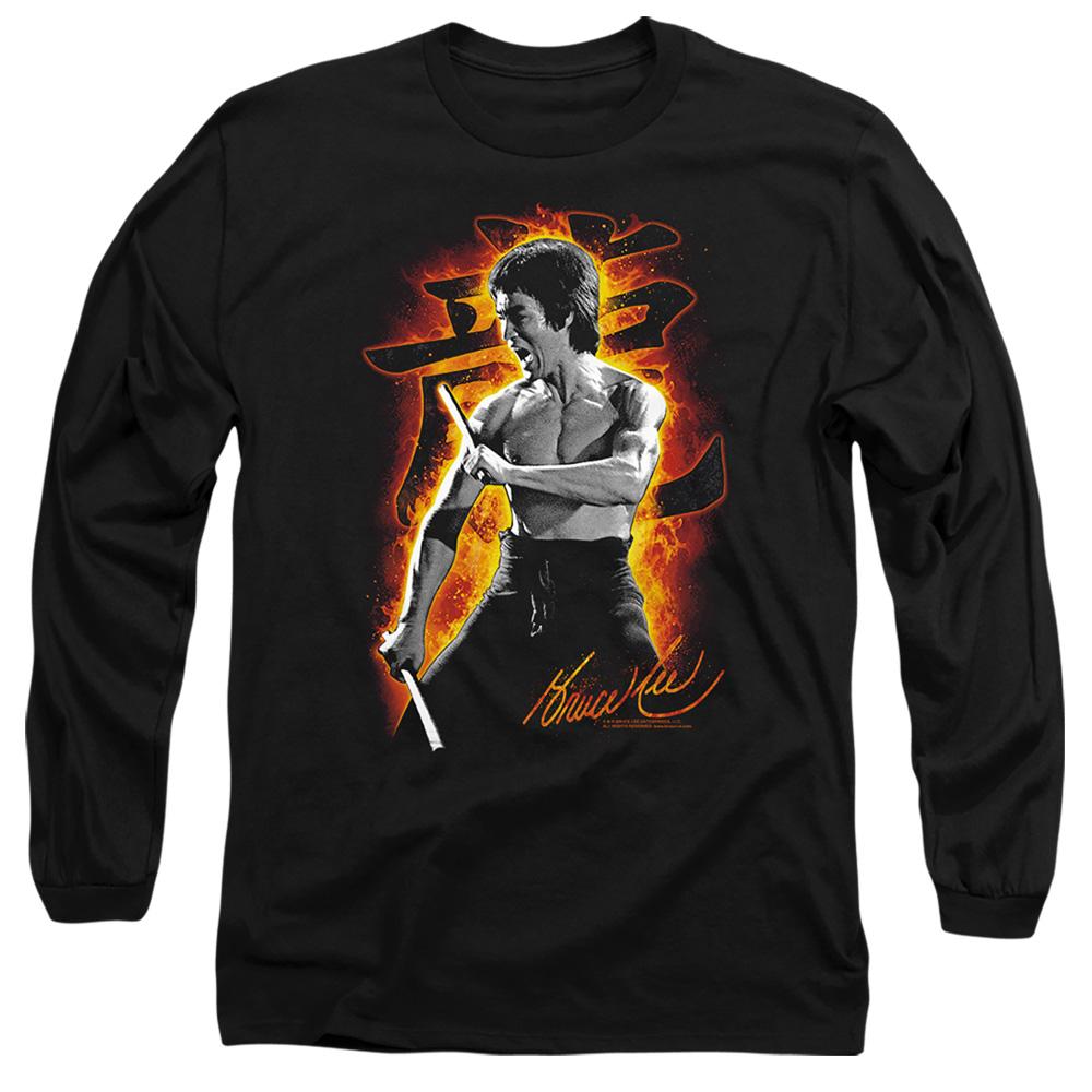 Bruce Lee Unisex Adult Dragon Fire Long-Sleeved T-Shirt