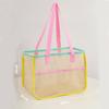 Fashion Clear Beach Tote Bag Nylon Mesh Candy Color Wash Bag Large Capacity Transparent Bag Woman