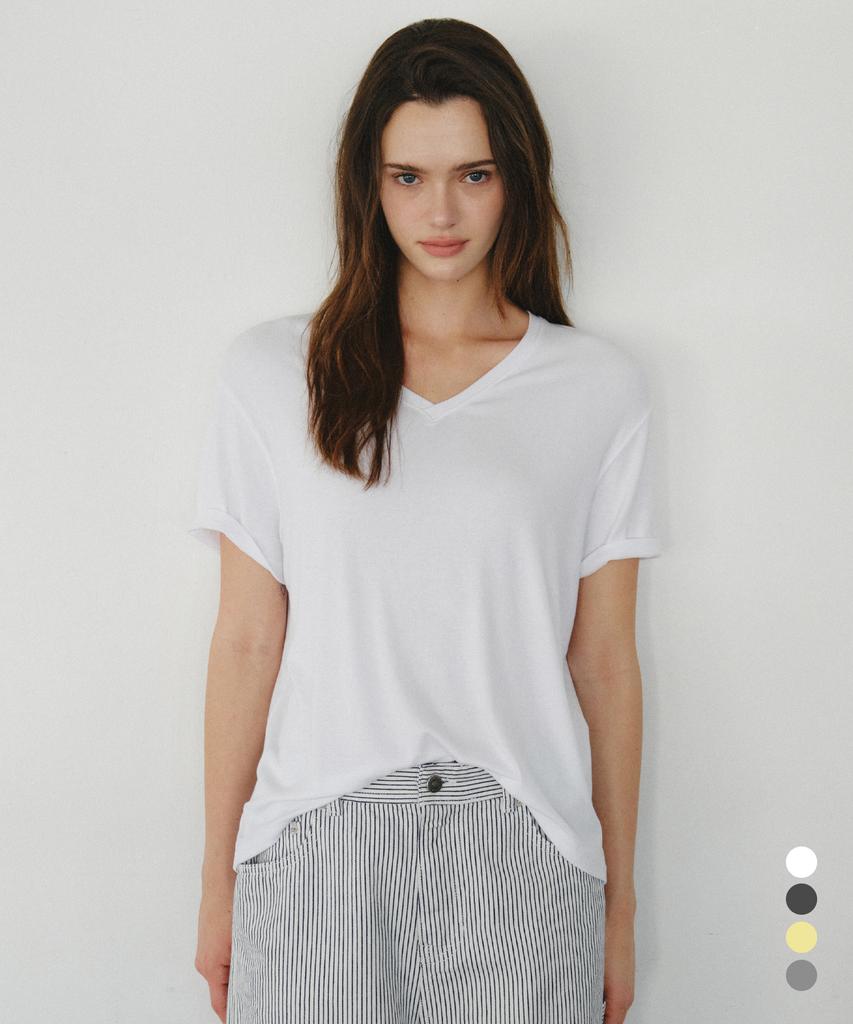 CITTA Daily Soft Touch Vneck Tee_Ctt3010(4Color)
