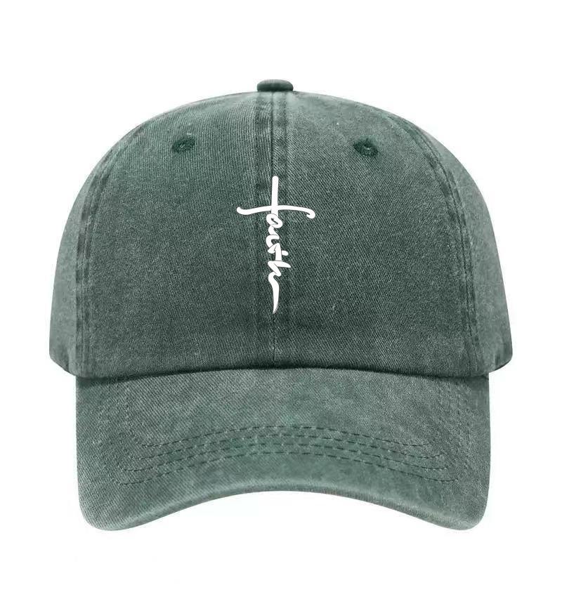 Bawełniana Czapka Baseballowa z Nadrukiem Krzyża, Regulowana, Klasyczna Snapback, Czapka Taty, Oddychająca, na Golfa, Wędkowanie, Outdoor, Ochrona Przeciwsłoneczna