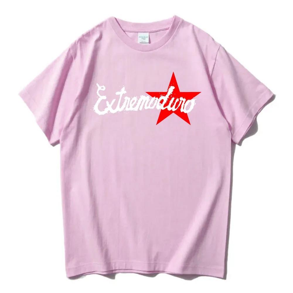 Extremoduro Spanish Rock Theme White TShirt Front GraffitiStyle Band Name Red Star Design Women and Unisex Tshirts Tops