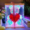 3D Bear Night Light Valentine's Day Gifts Colorful Glowing Bear Led Bear Holding A Red Heart Unique Gift And Table Decoration