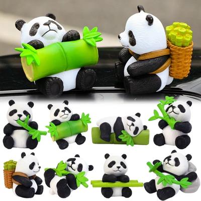 Panda Ozdoby do Auta Palubní Deska Středová Konzole Panda Drží Bambus Ozdoba Zahrada Mikro Krajina Dekorace Doplňky
