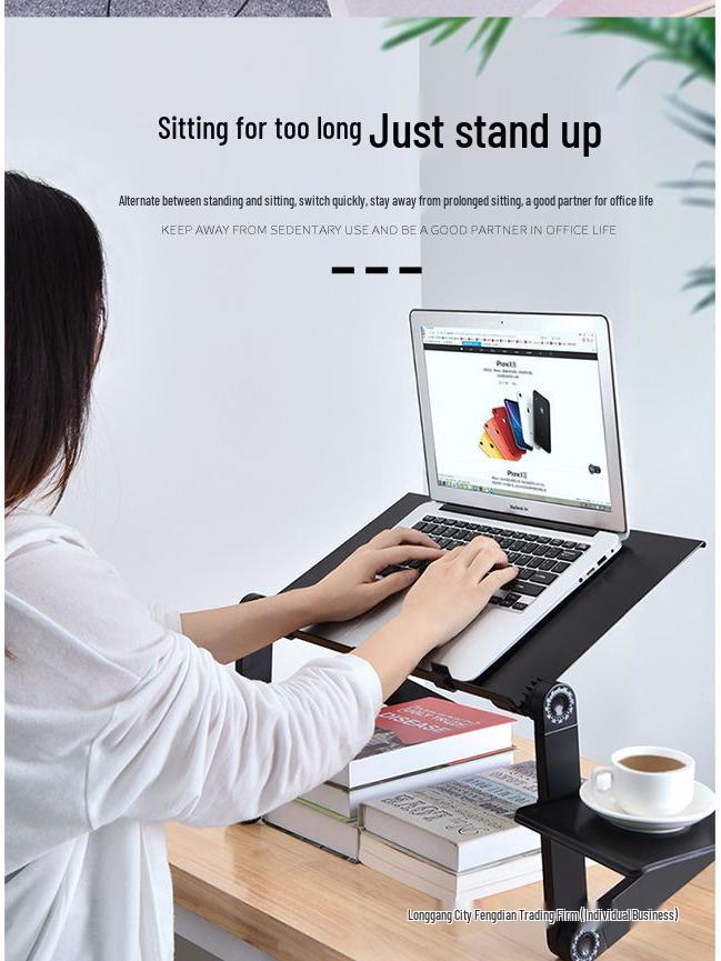 Adjustable Aluminum Laptop Stand with Cooling and Folding Features