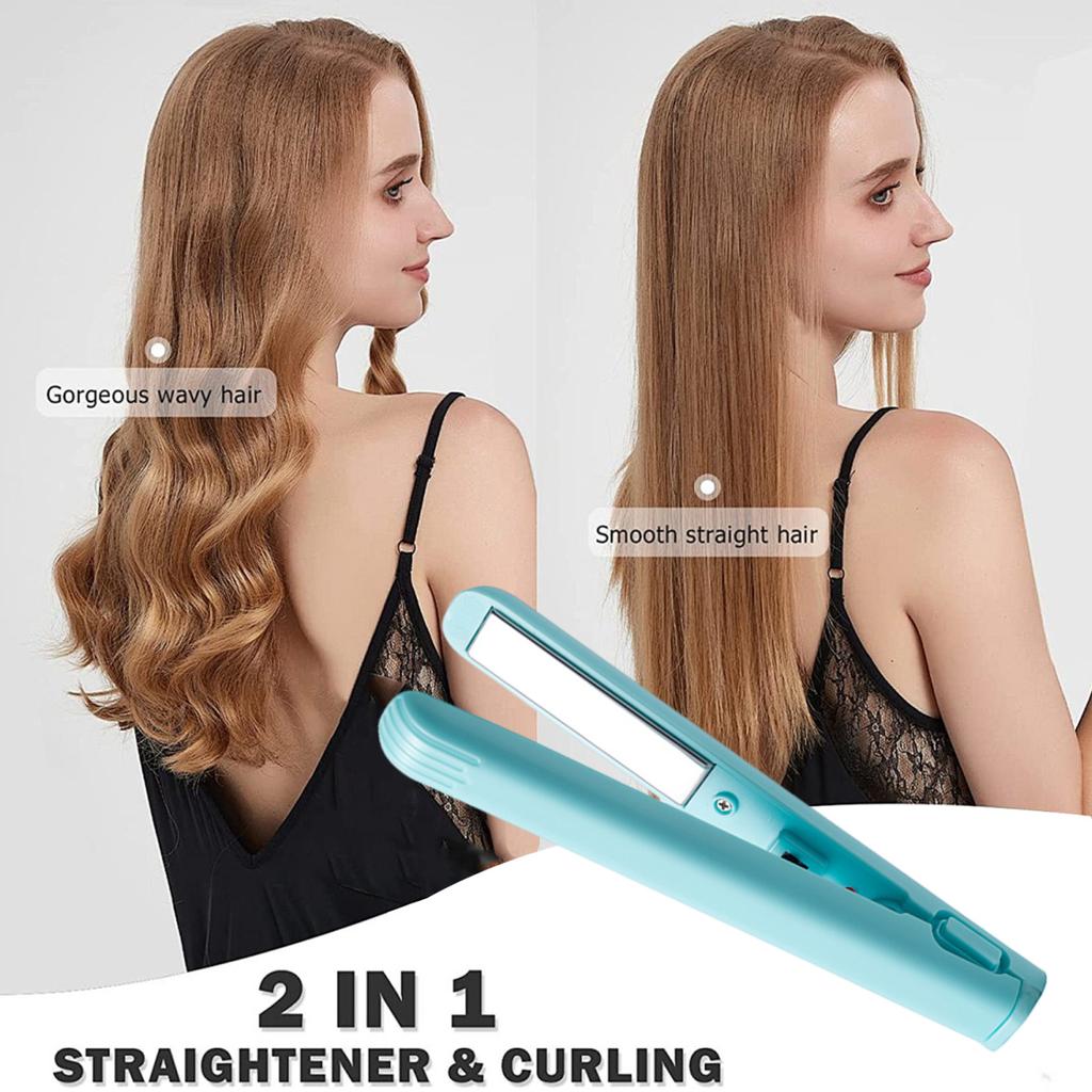 Portable USB Hair Straightener Fast Heating Electric Curling Iron Straight Curly Hair Bangs Mini Curling Wand Travel Women Hair Styling Tool
