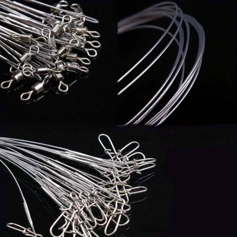 24pcs Stainless Steel Fishing Leaders, Durable & Tangle-Free, High-Strength Fish Wire Gear with Swivels & Snaps