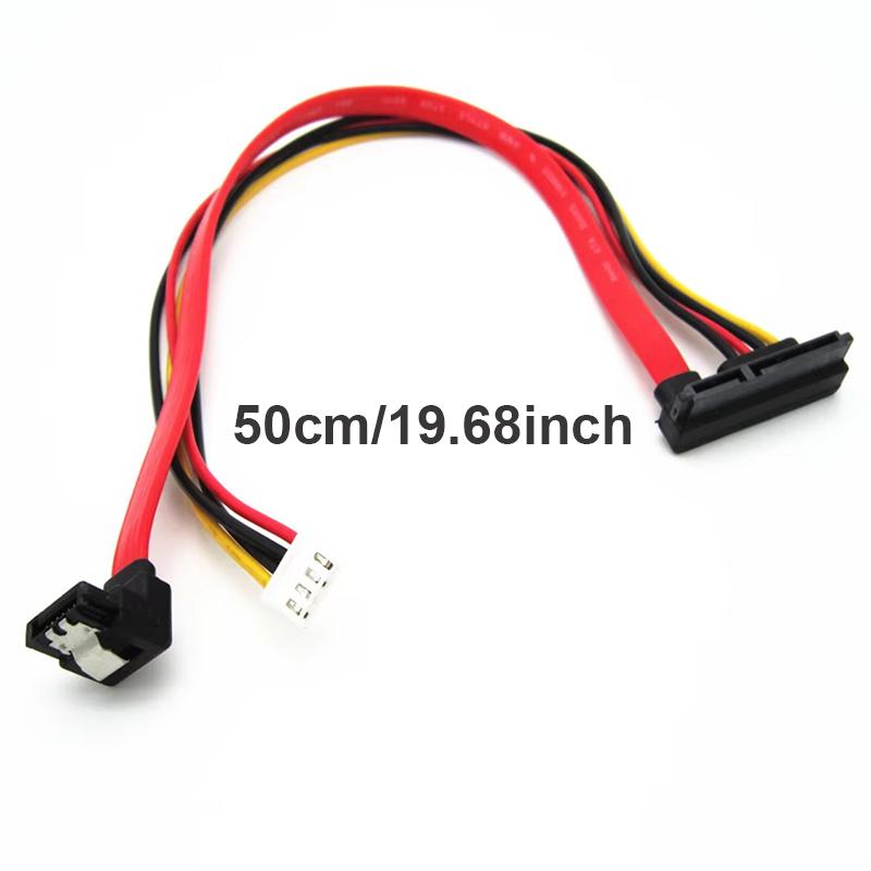 SATA 7+15 to 4 Pin XH2.54+ SATA Cable for Hard Disk Data Transfer/Charging Line Cord Plug Optical Drive 90 Degree Angle IDE Wire