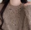 Tiger Eye Stone Multilayer Geometric Necklace With Beaded Chain For Women And Men