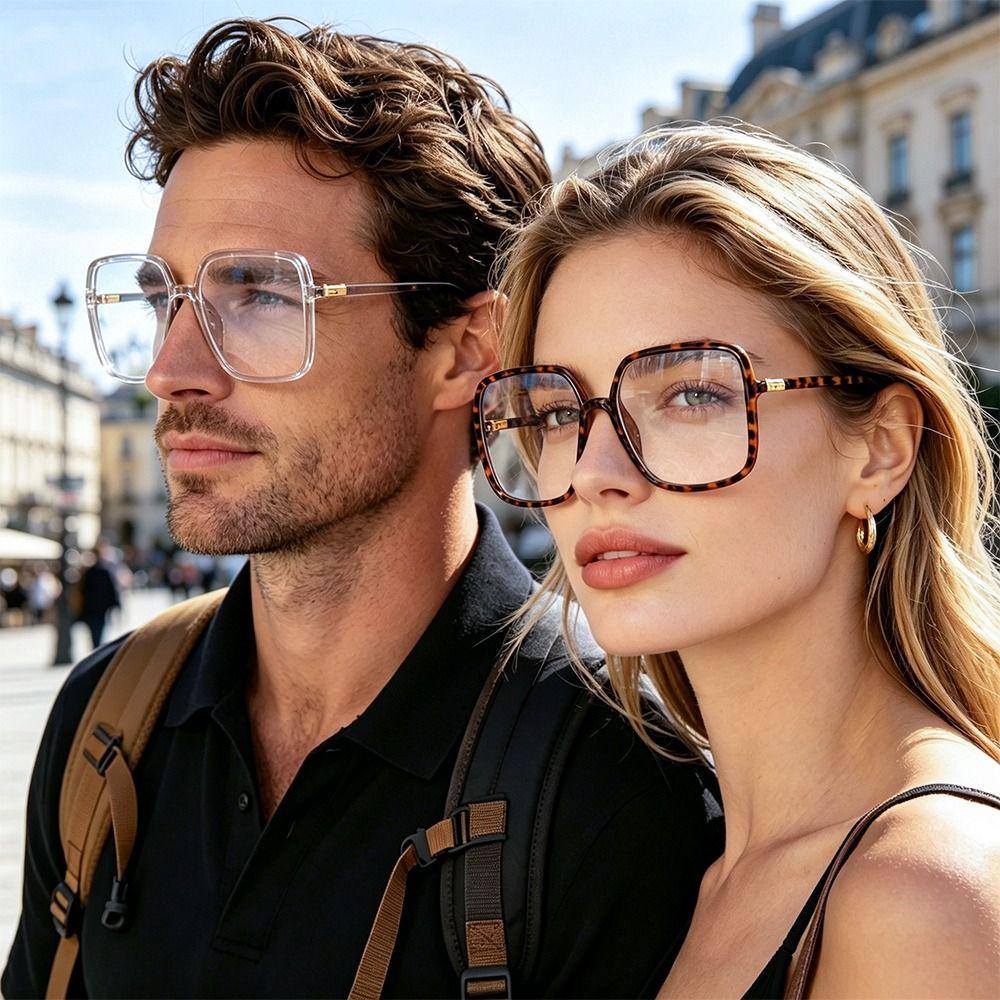 Oversized Anti-Blue Light Glasses Blue Ray Blocking Frame Eyewear Square Eyeglasses Men Women