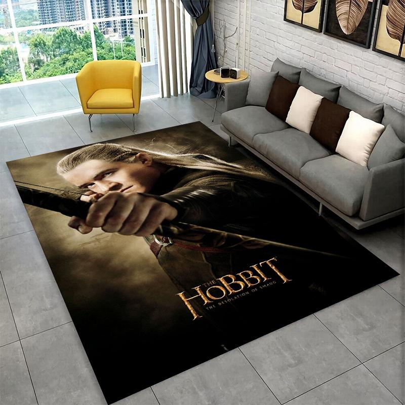

Classic L-Lord of The Rings H-Hobbit Carpet Rug for Bedroom Living Room Sofa Playroom Doormat Home Decor,Kid Area Rug Non-slip 40x60cm